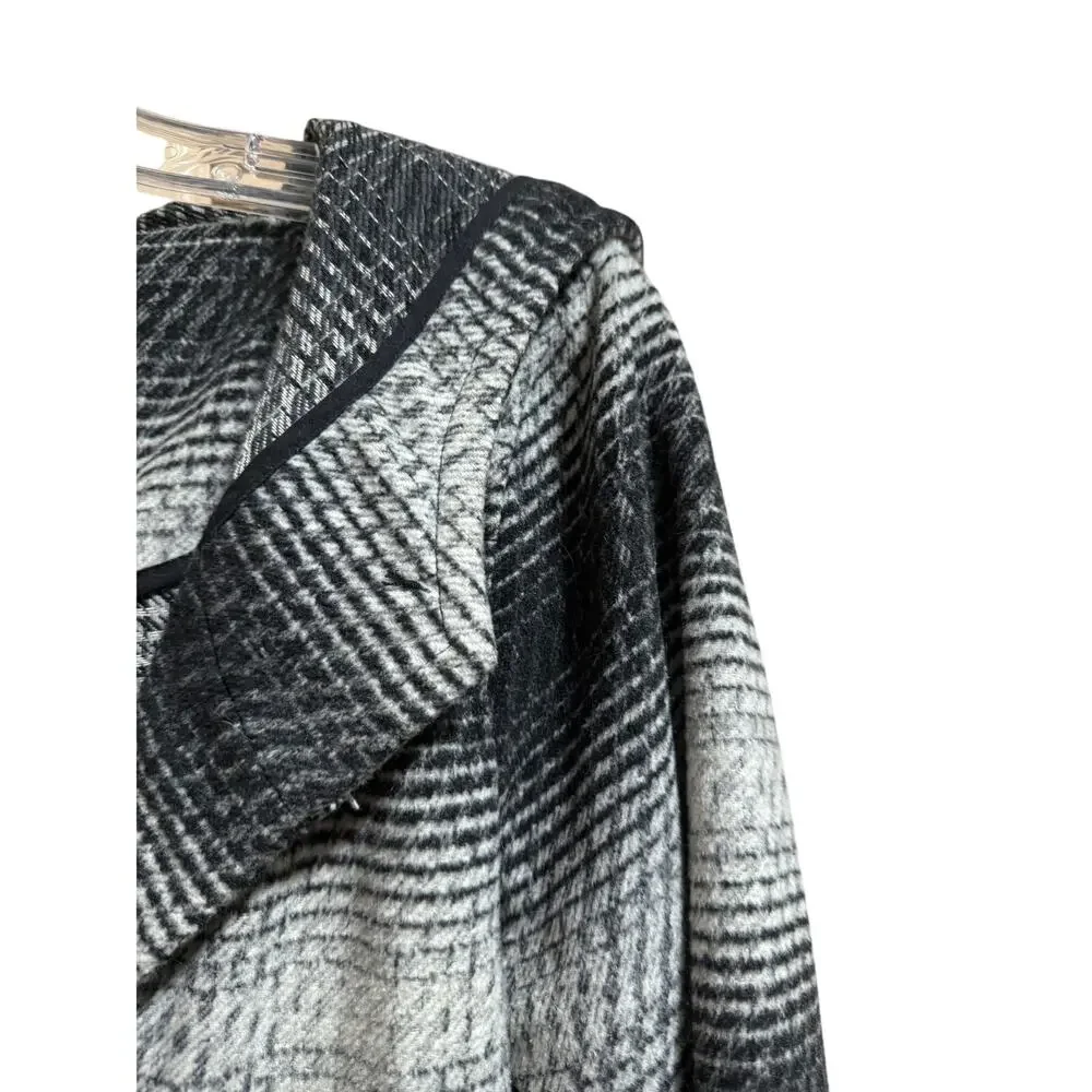 Anthropologie Black and Gray Plaid Coat - Picture 5 of 8